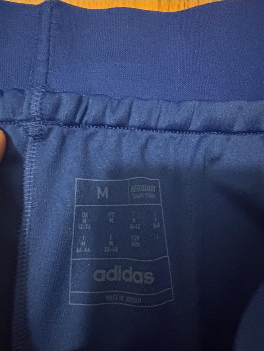 adidas Royal Blue Women's Athletic Shorts with White Stripe Accents - Picture 2 of 4